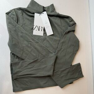 Zara Olive Long Sleeve Tee